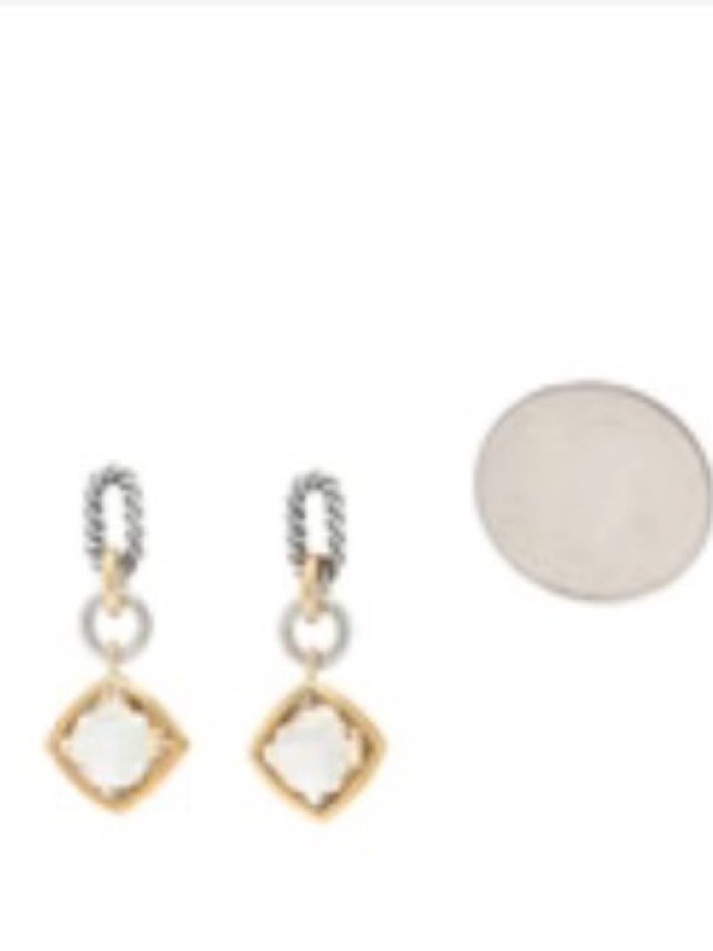David Yurman set 18k / Ss toggle Elegant Pearl Drop Necklace prasiolite earrings - Picture 7 of 11